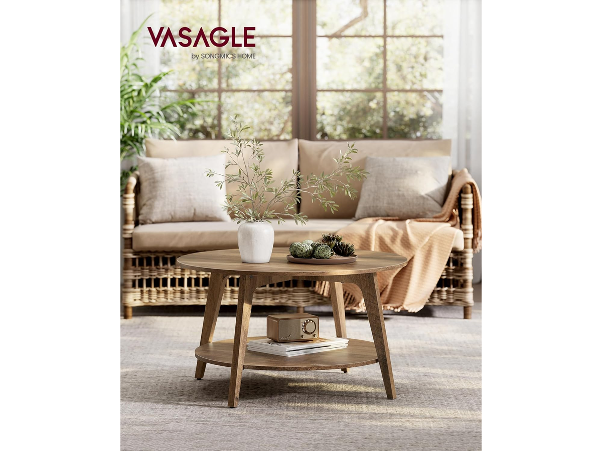 Round Coffee Table 2 Tier Living Room Centre Table