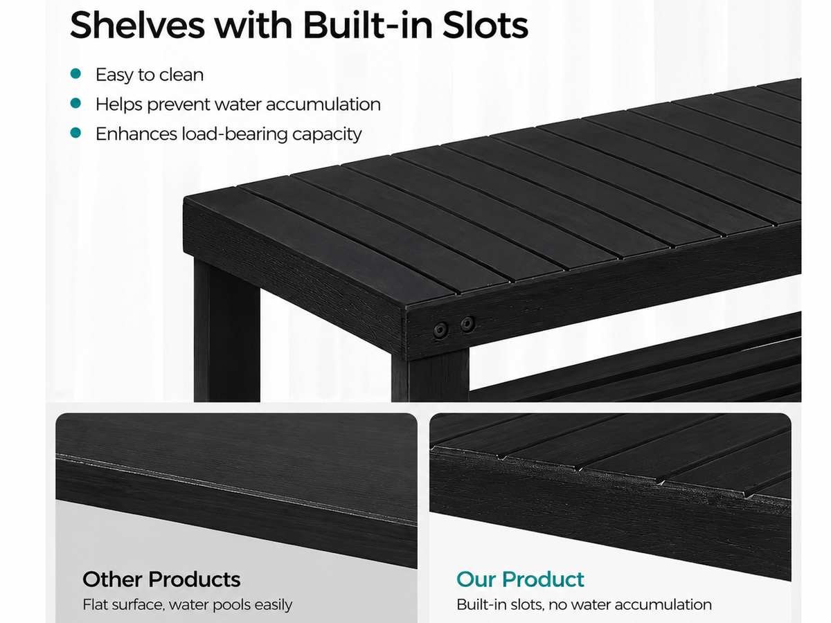 Shoe Rack Bench 3 Tier Bamboo Shoe Storage Organiser Entryway Bench