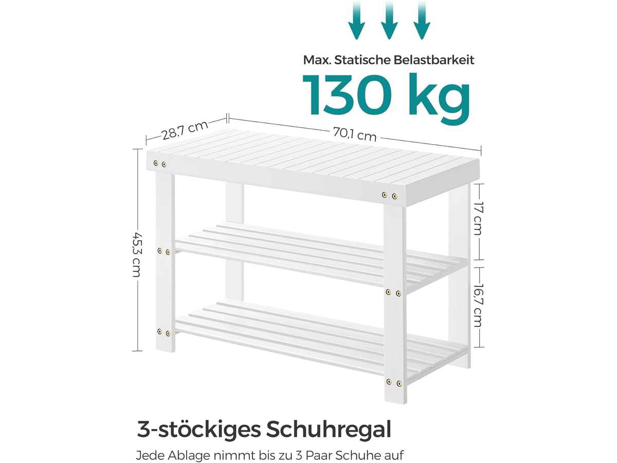 3 Tier Bamboo Shoe Bench