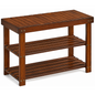 Shoe Rack Bench 3 Tier Bamboo Shoe Storage Organiser Entryway Bench