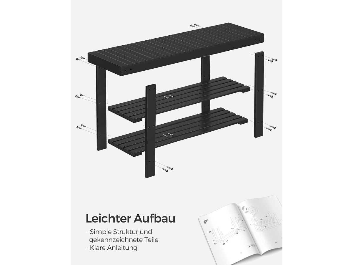 3 Tier Bamboo Entryway Shoe Storage Bench