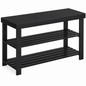 3 Tier Bamboo Entryway Shoe Storage Bench