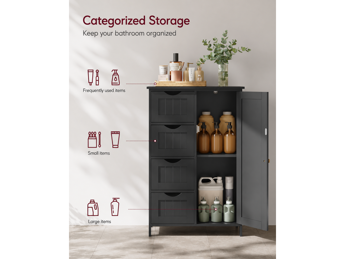 Bathroom Floor Storage Cabinet