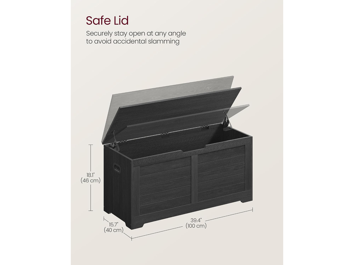 Storage Bench Farmhouse Storage Chest Shoe Bench with Safety Hinges