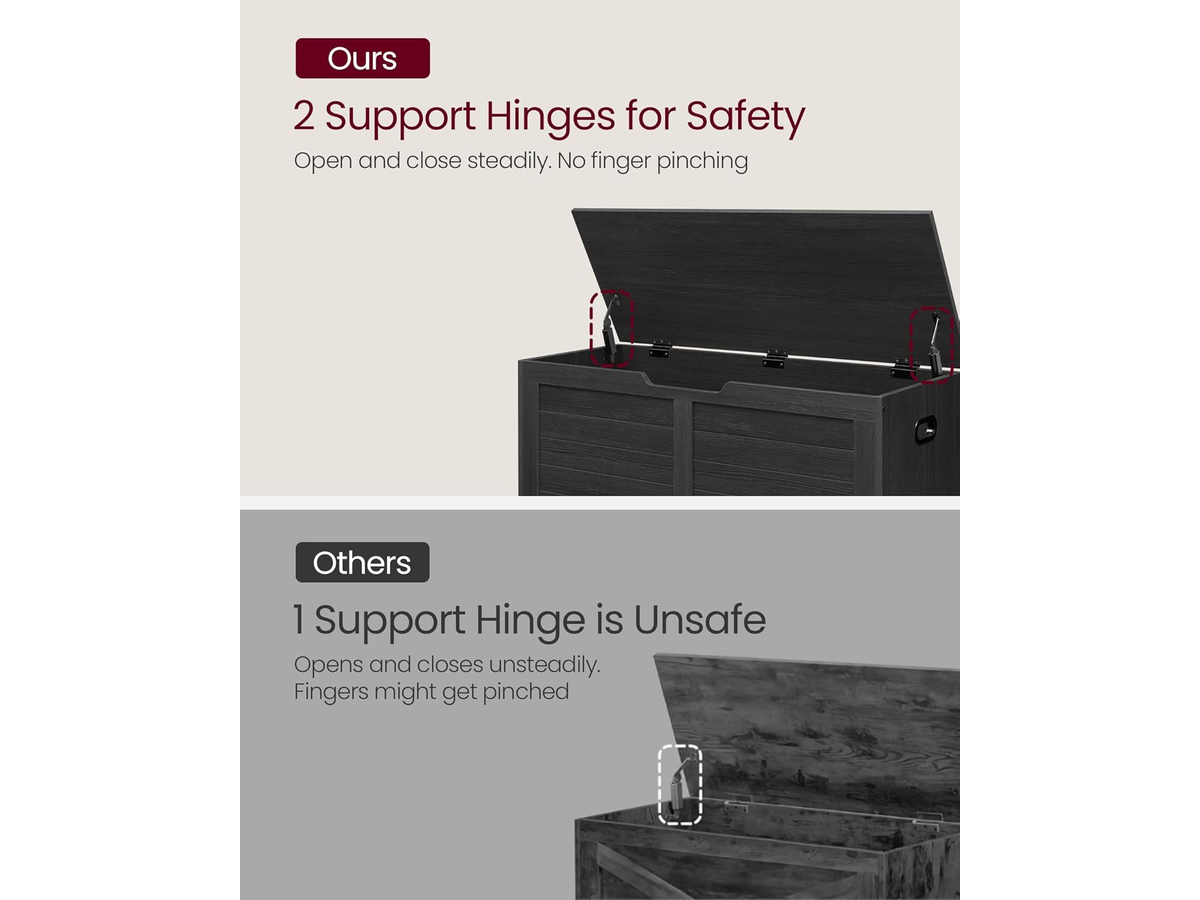 Storage Bench Farmhouse Storage Chest Shoe Bench with Safety Hinges