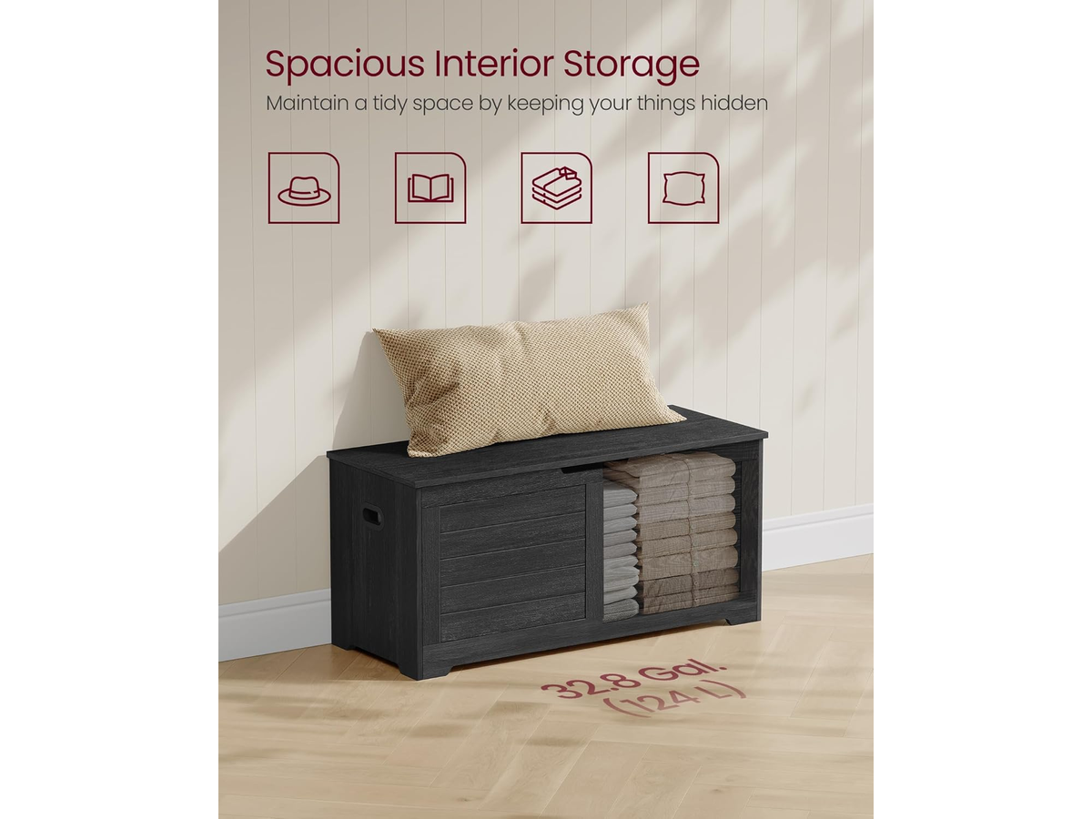 Storage Bench Farmhouse Storage Chest Shoe Bench with Safety Hinges