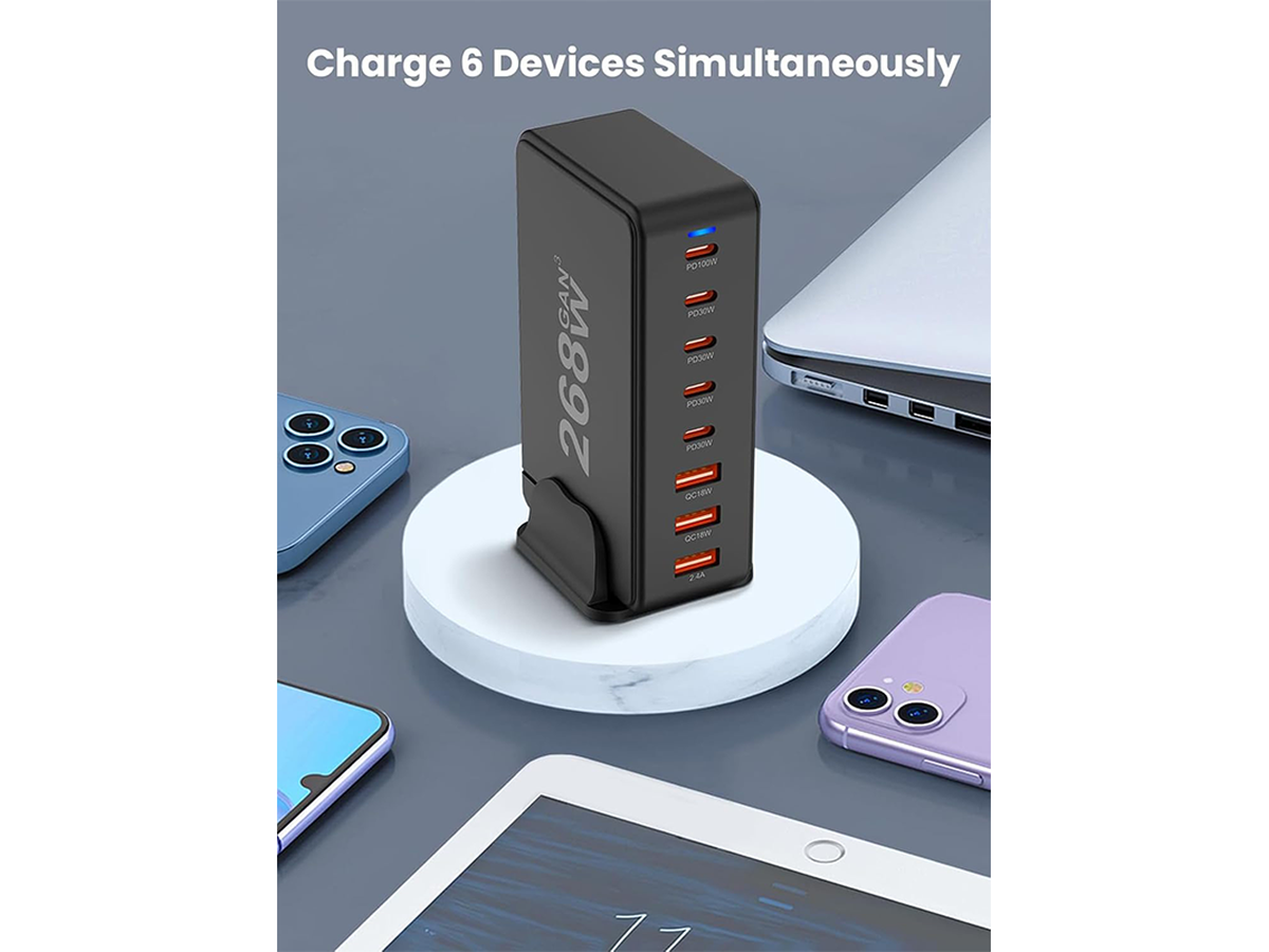USB C Charging Station 8 Port GaN III Fast Charger 268W