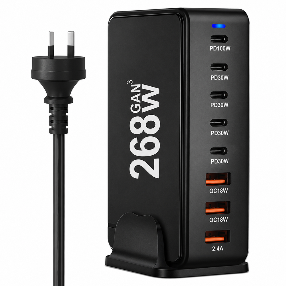 USB C Charging Station 8 Port GaN III Fast Charger 268W