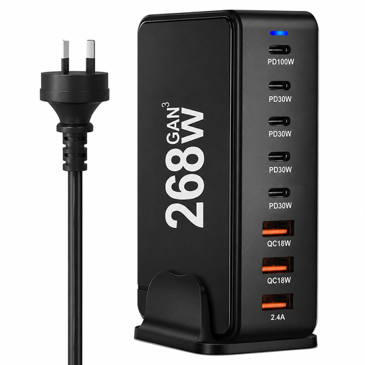 USB C Charging Station 8 Port GaN III Fast Charger 268W