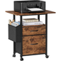 2 Drawer File Cabinet Mobile Filing Cabinet Printer Stand with Open Shelf