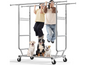 Heavy Duty Metal Clothes Rack Double Rod Garment Storage Rack