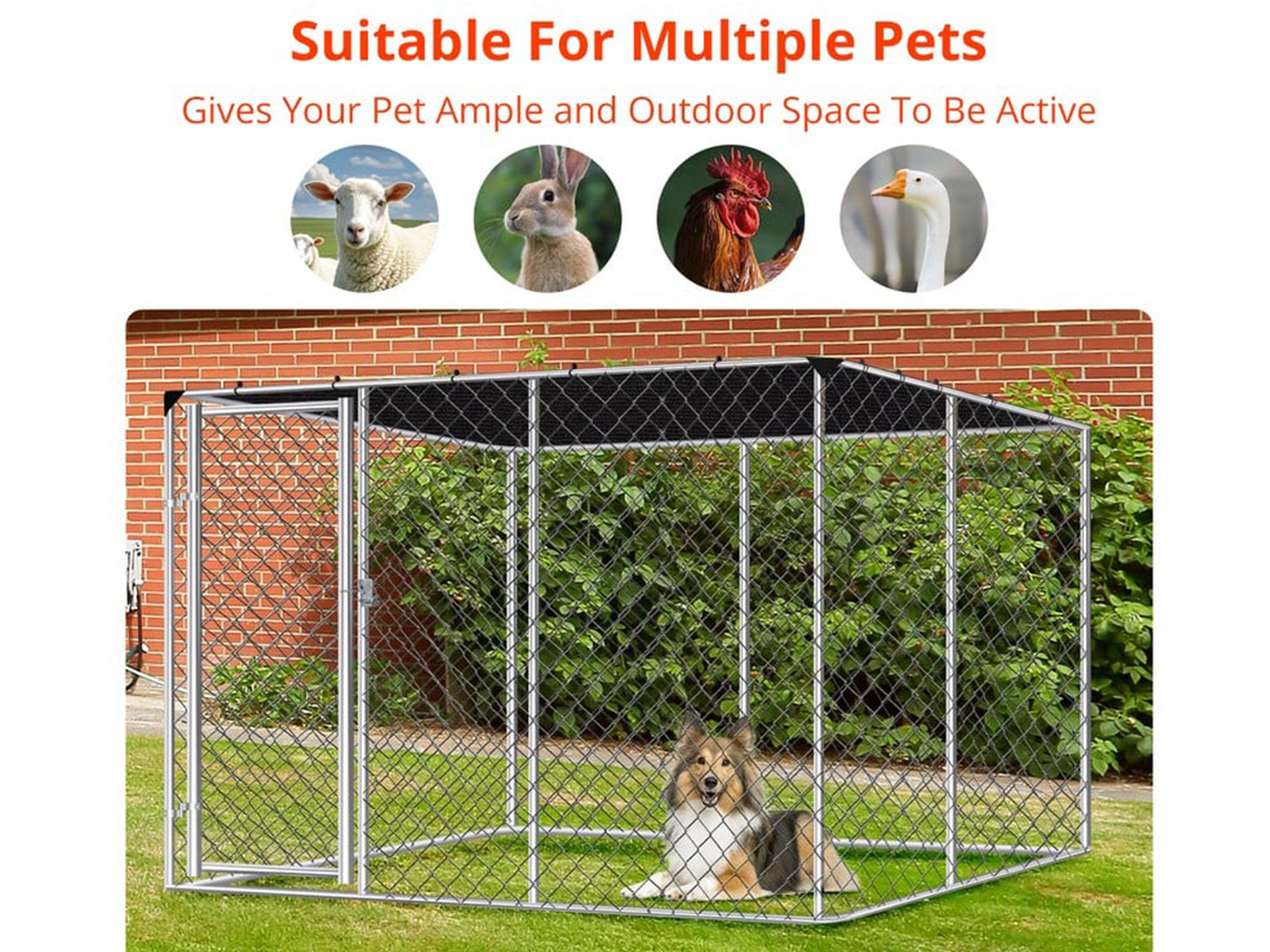 Outdoor Dog Run Heavy Duty Galvanized Steel Outdoor Dog Run with Shade Cover