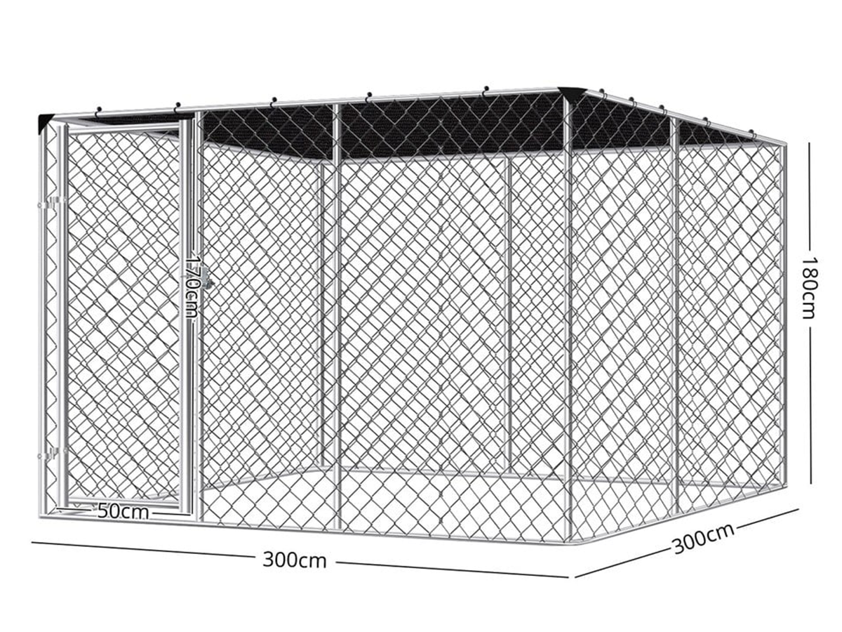 Outdoor Dog Run Heavy Duty Galvanized Steel Outdoor Dog Run with Shade Cover