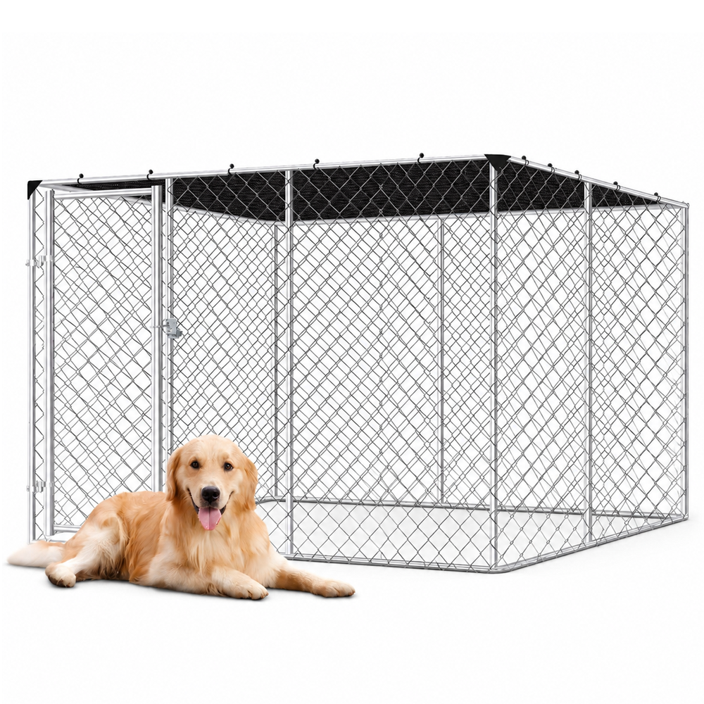 Outdoor Dog Run Heavy Duty Galvanized Steel Outdoor Dog Run with Shade Cover