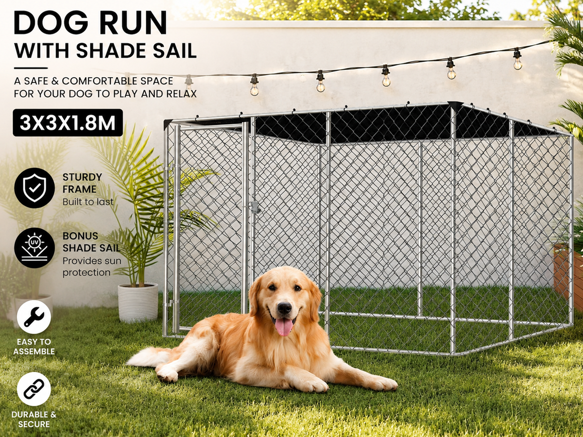 Outdoor Dog Run Heavy Duty Galvanized Steel Outdoor Dog Run with Shade Cover