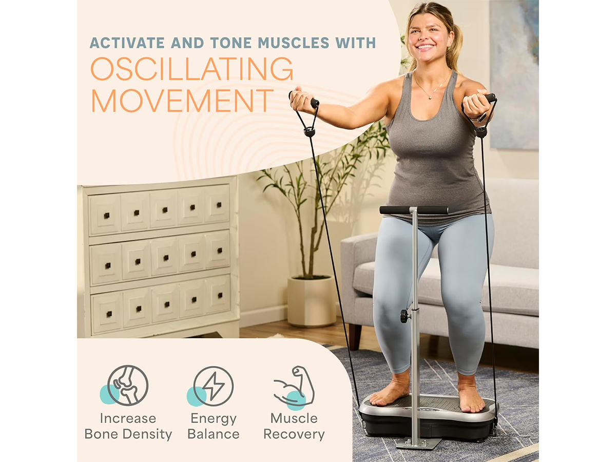 Vibration Plate Exercise Machine with Handlebars