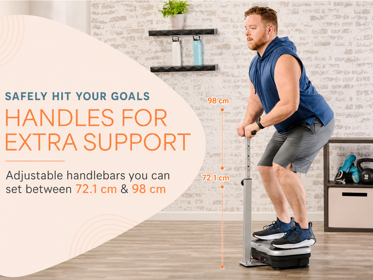 Vibration Plate Exercise Machine with Handlebars
