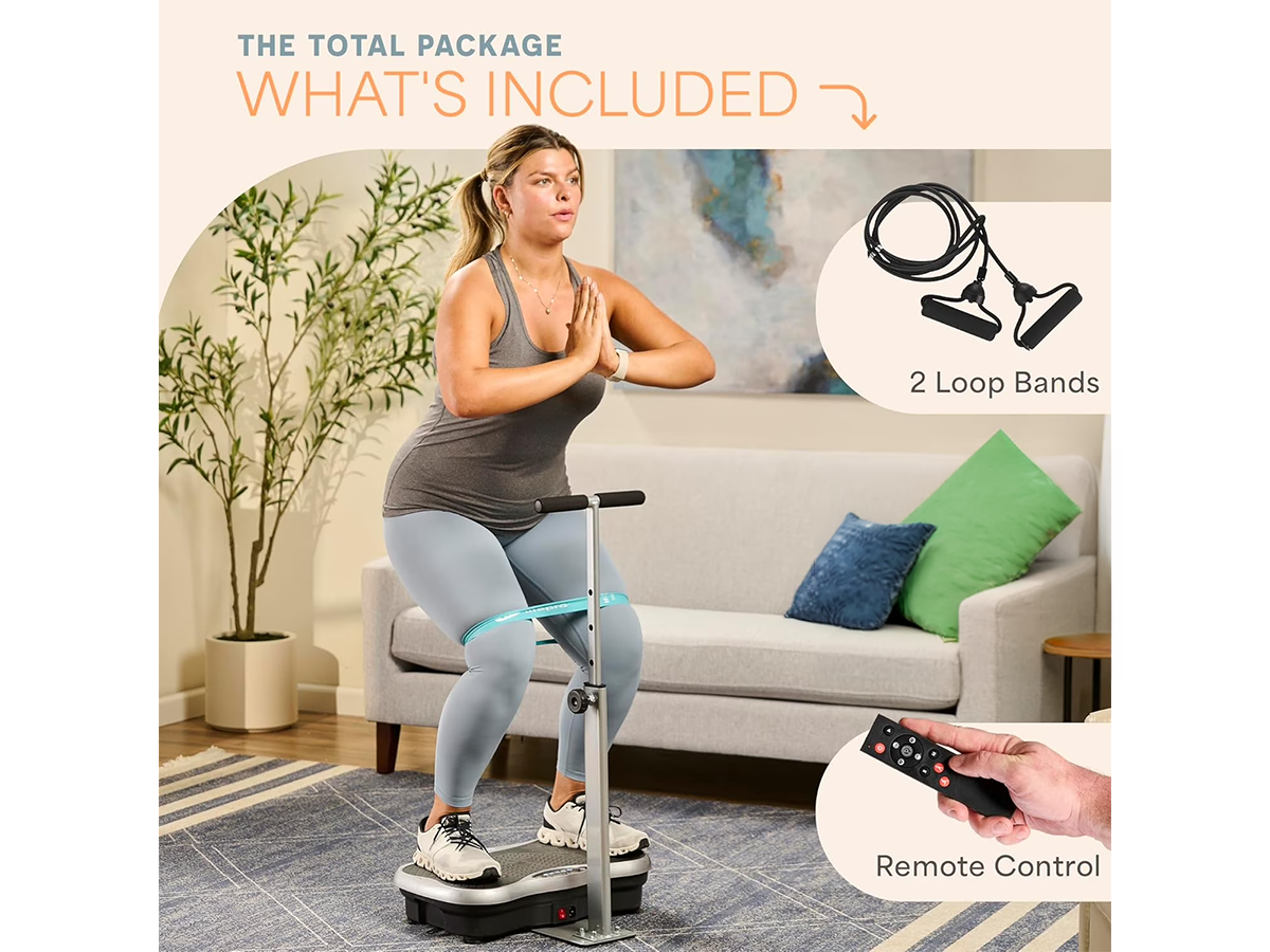 Vibration Plate Exercise Machine with Handlebars