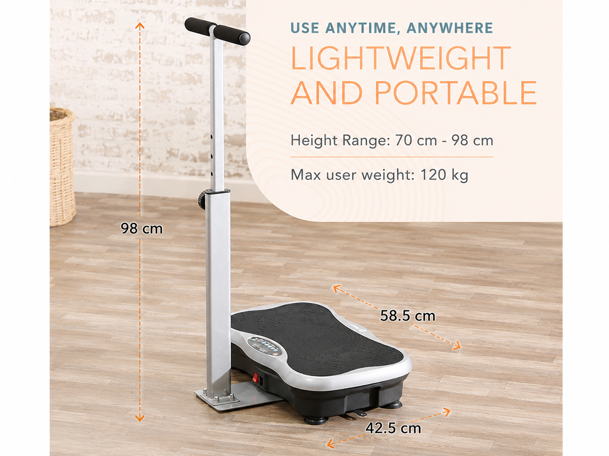 Vibration Plate Exercise Machine with Handlebars
