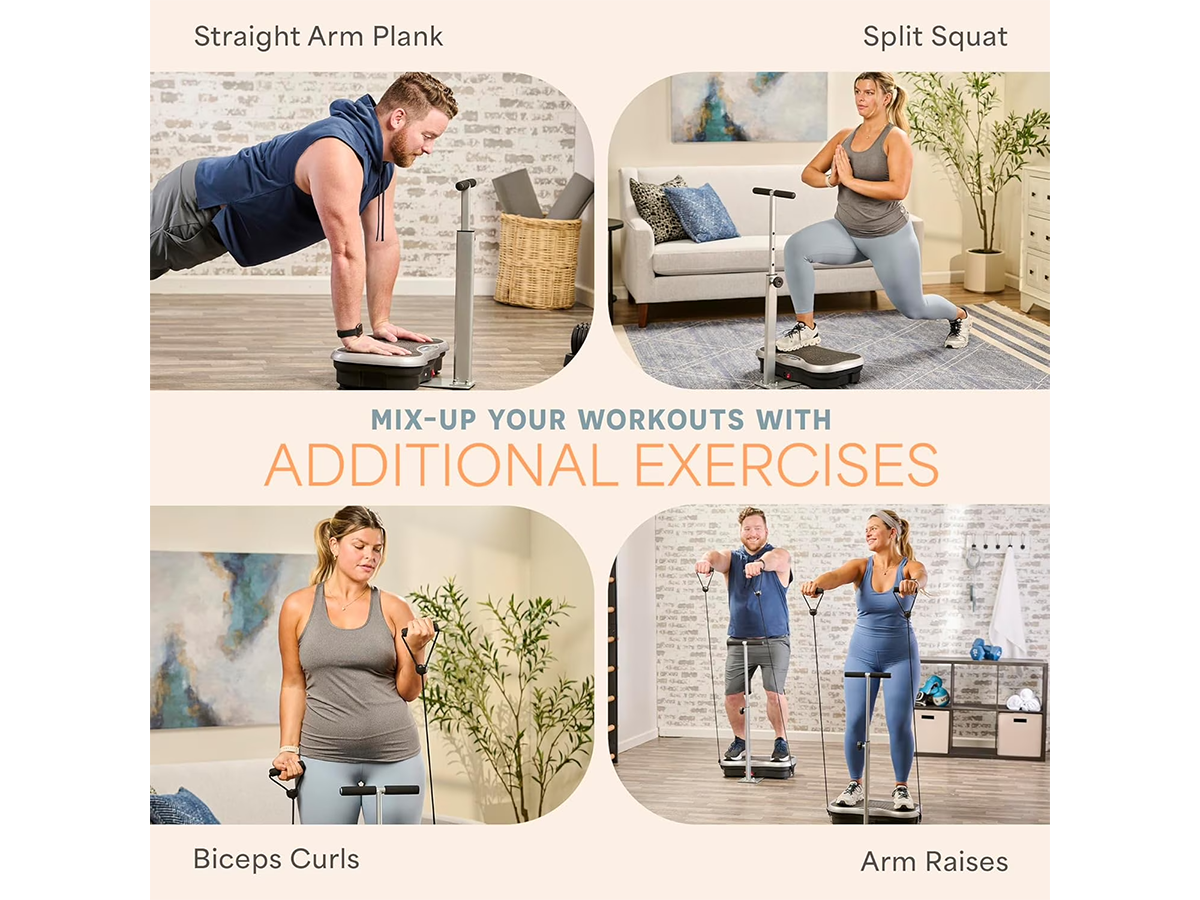Vibration Plate Exercise Machine with Handlebars
