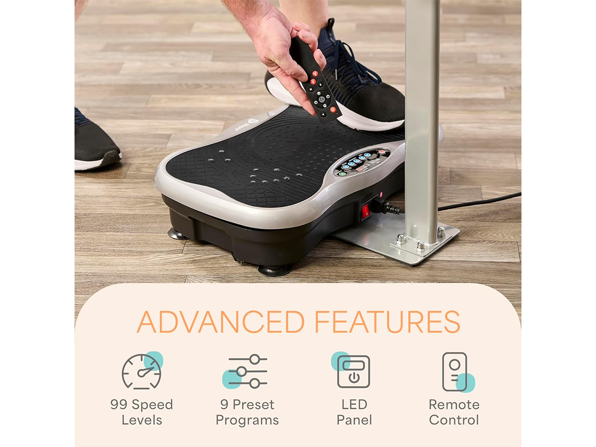 Vibration Plate Exercise Machine with Handlebars