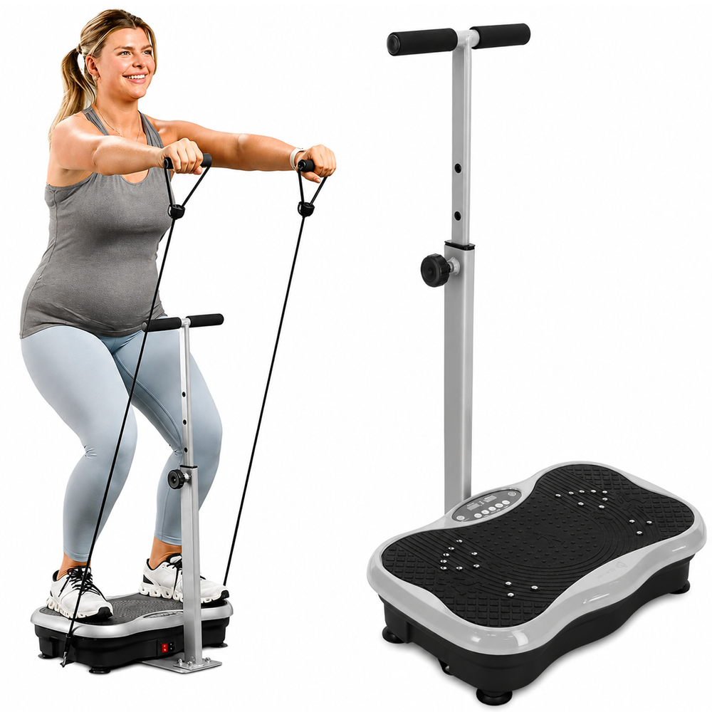 Vibration Plate Exercise Machine with Handlebars