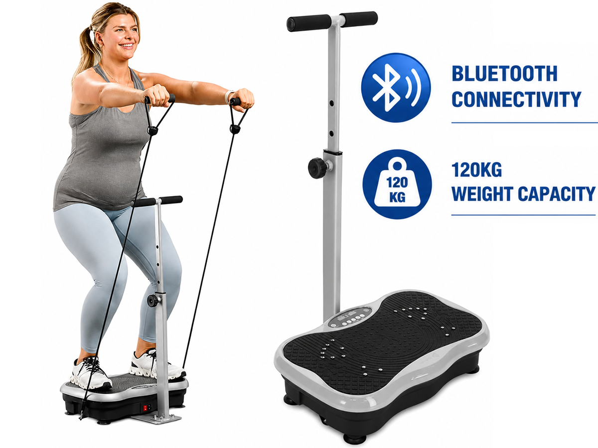 Vibration Plate Exercise Machine with Handlebars