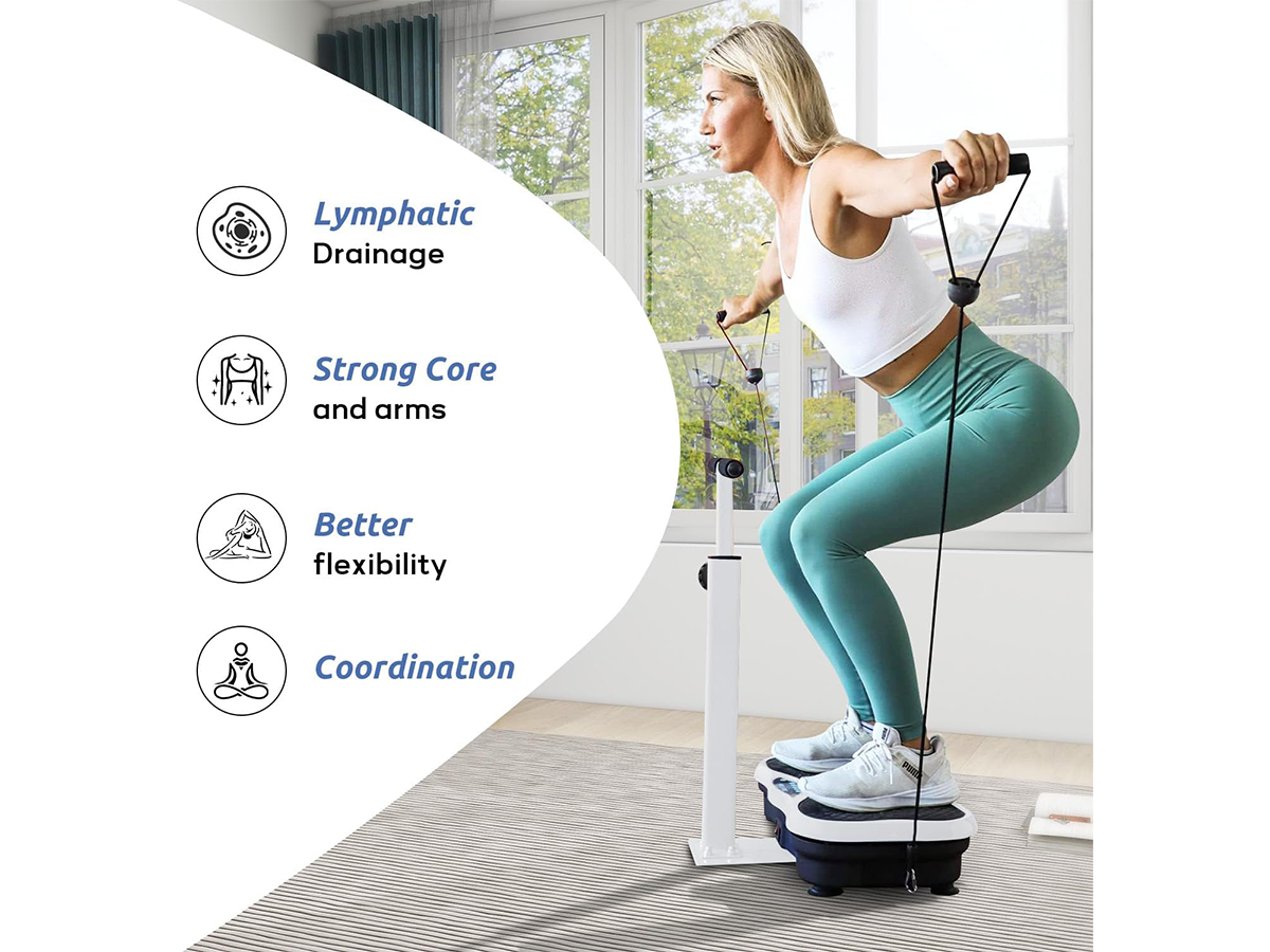 Vibration Plate Exercise Machine with Handlebars