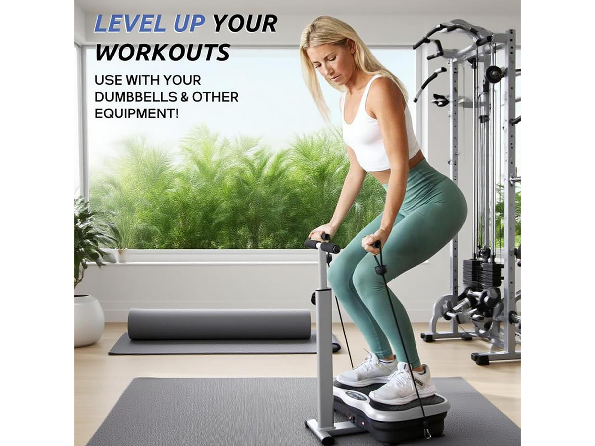Vibration Plate Exercise Machine with Handlebars