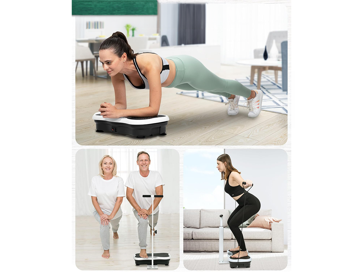 Vibration Plate Exercise Machine with Handlebars
