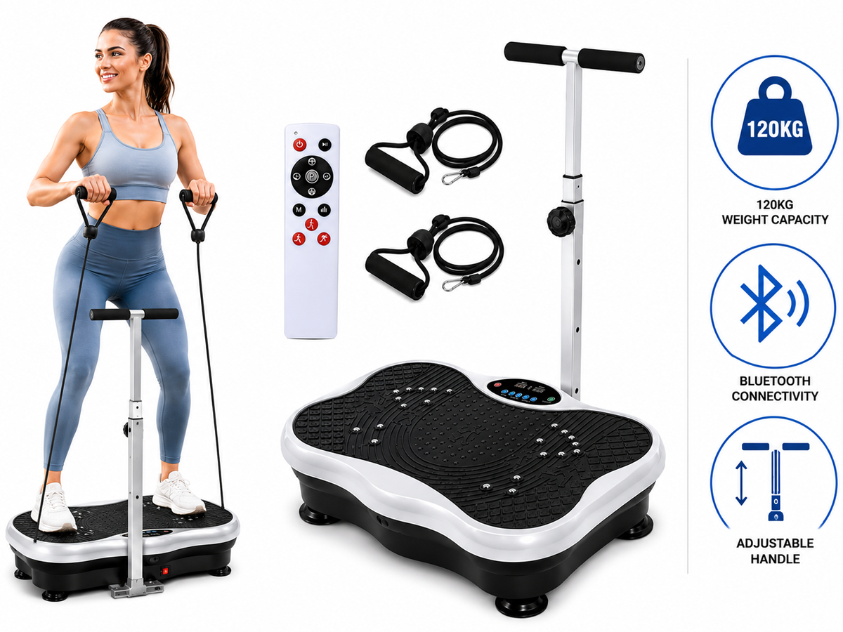 Vibration Plate Exercise Machine with Handlebars