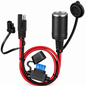 SAE to Female Cigarette Lighter Socket Extension Cable 12V 24V Battery Adapter