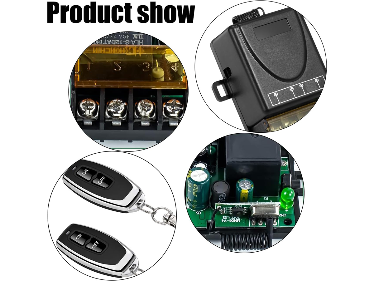 Wireless Remote Switch 30A RF Relay Control Receiver