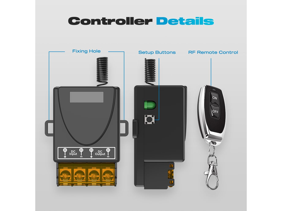 Wireless Remote Switch 30A RF Relay Control Receiver