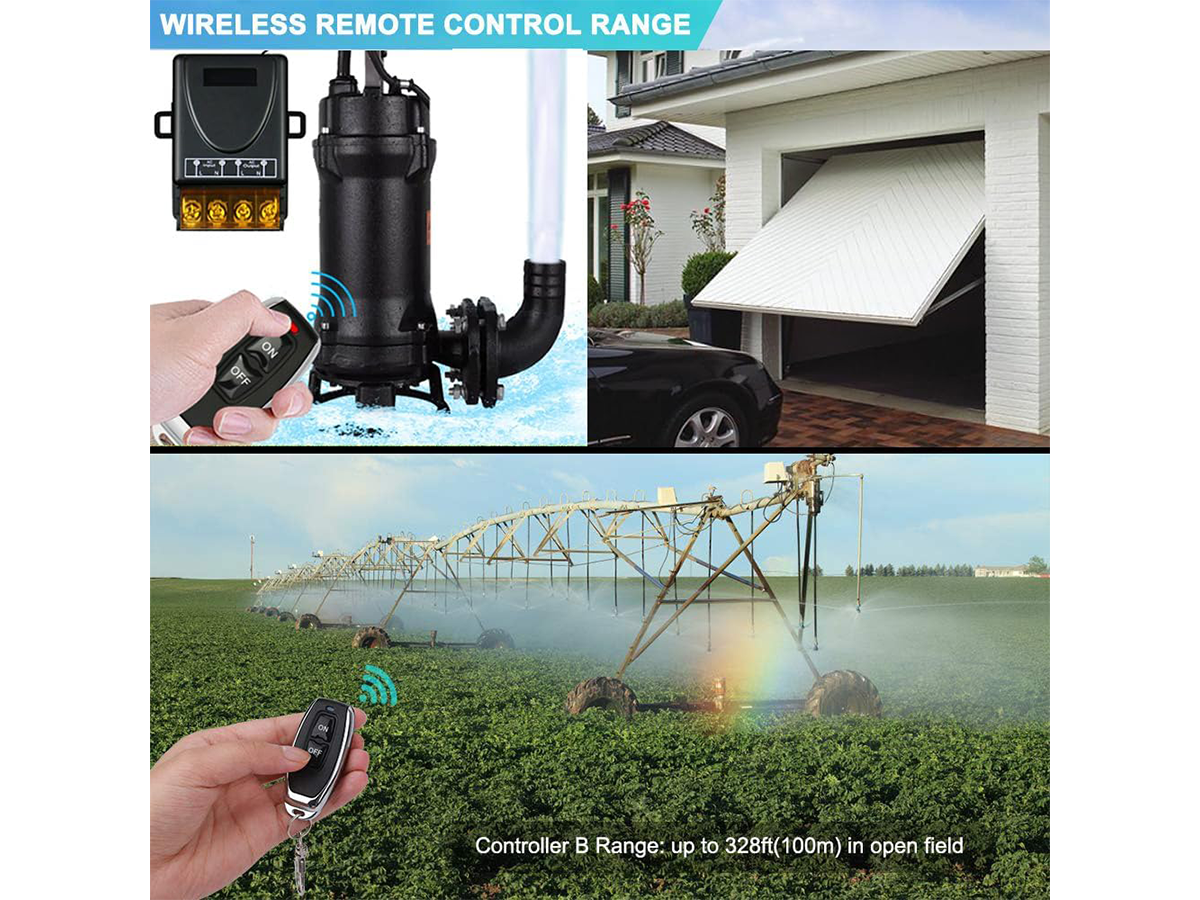 Wireless Remote Switch 30A RF Relay Control Receiver