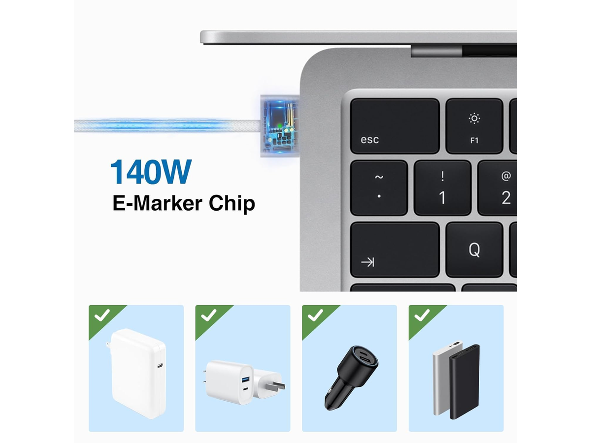 USB C to Magsafe 3 Charging Cable 140W Fast Charging Cord Replacement