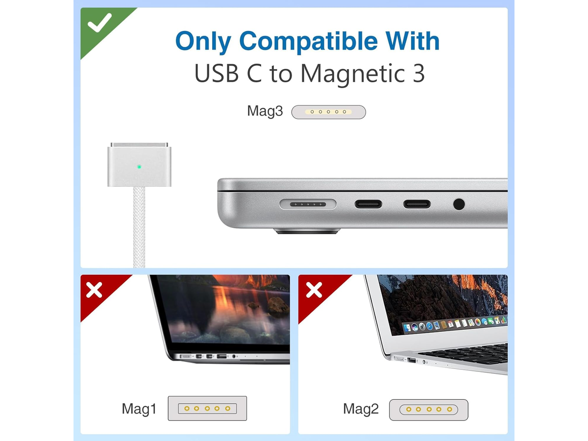 USB C to Magsafe 3 Charging Cable 140W Fast Charging Cord Replacement