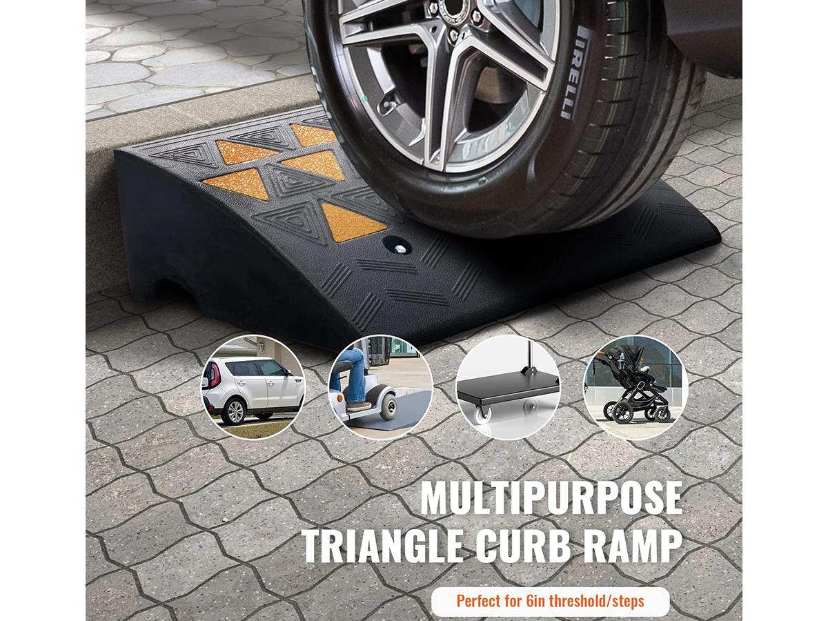 Car Ramp Kerb Ramp 15.2cm Heavy Duty Rubber Car Ramp Kerb Ramp