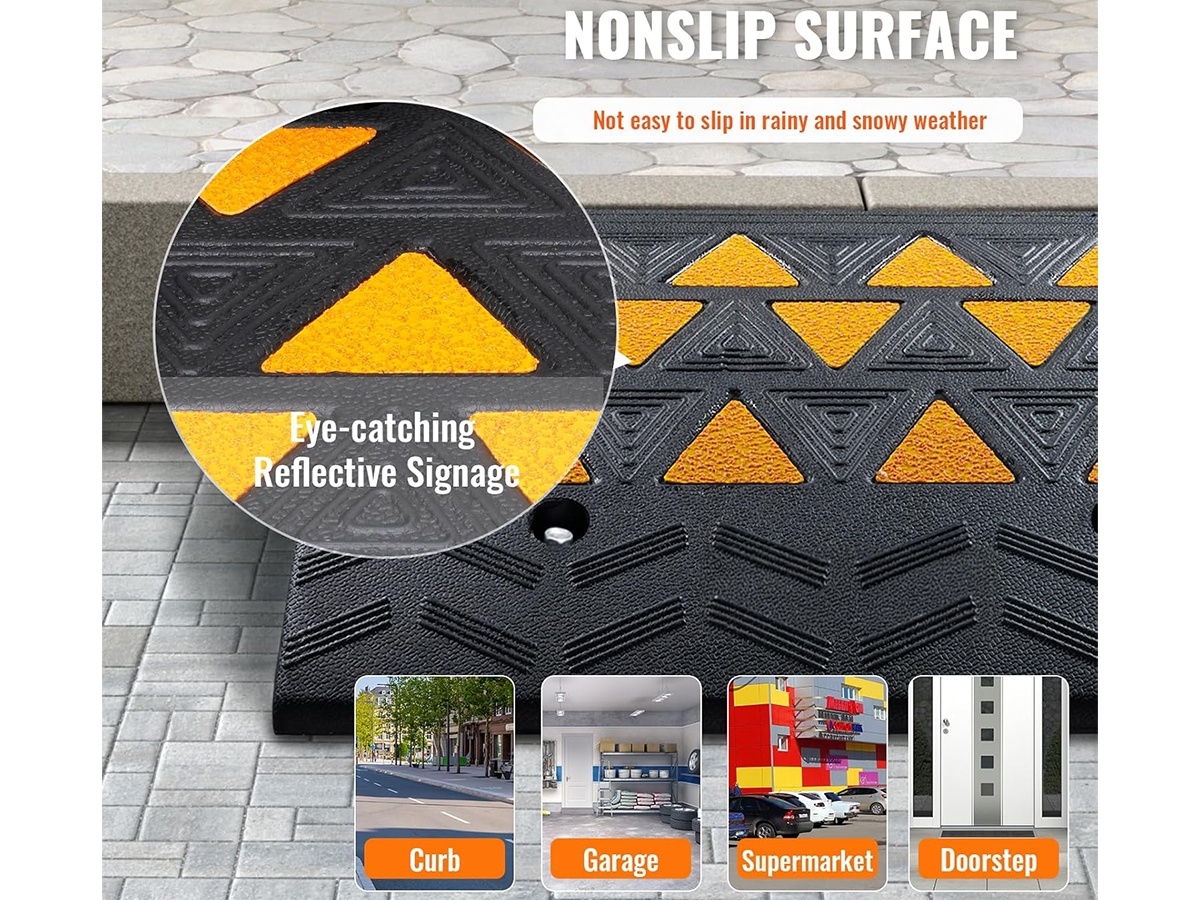 Car Ramp Kerb Ramp 15.2cm Heavy Duty Rubber Car Ramp Kerb Ramp