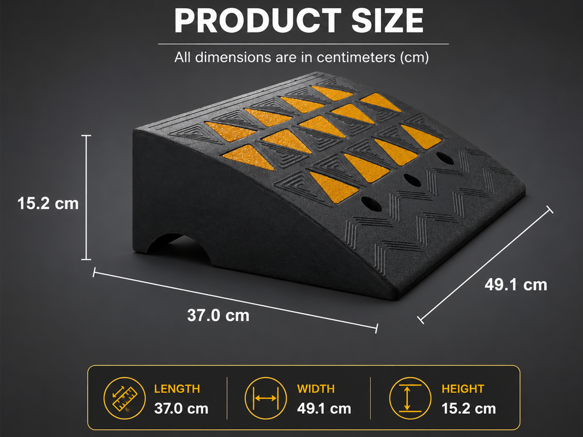 Car Ramp Kerb Ramp 15.2cm Heavy Duty Rubber Car Ramp Kerb Ramp