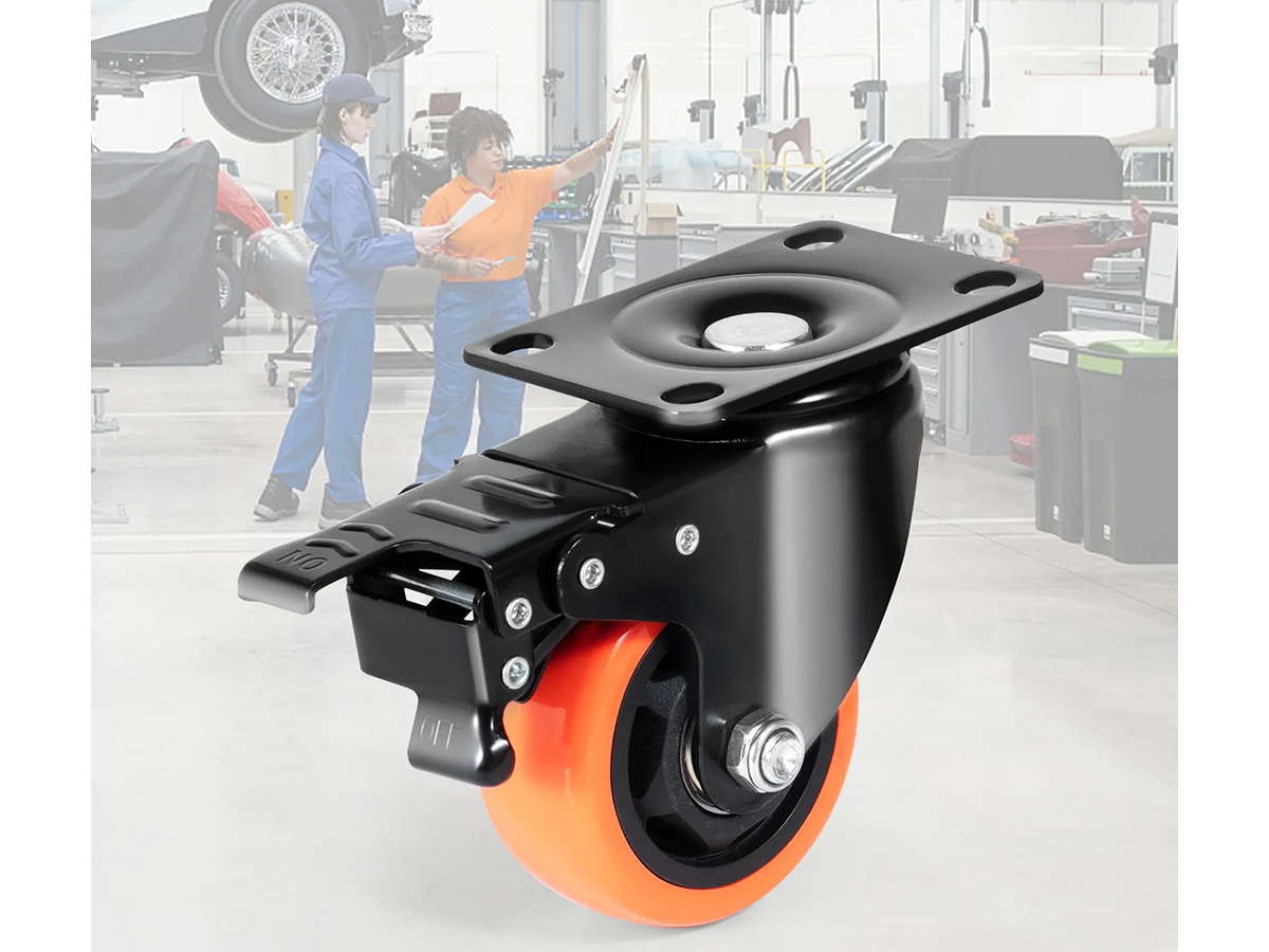 Heavy Duty Swivel Caster Wheels Set of 4 with Dual Locking System