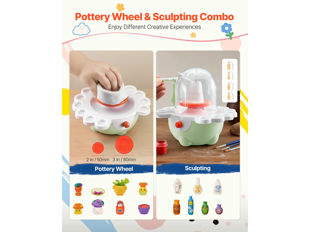 DIY Mini Pottery Wheel Electric Clay Wheel Kit with Tools
