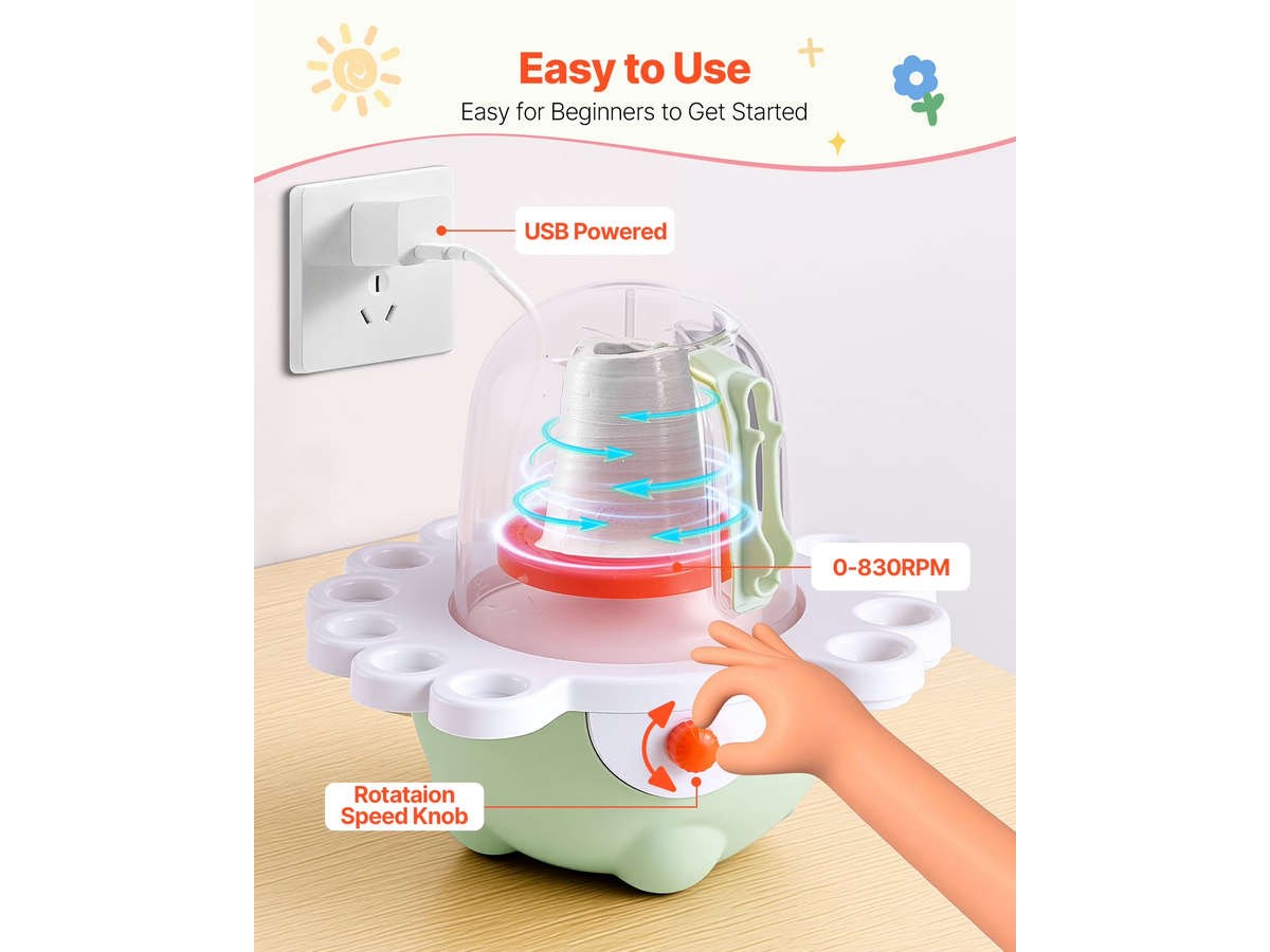 DIY Mini Pottery Wheel Electric Clay Wheel Kit with Tools