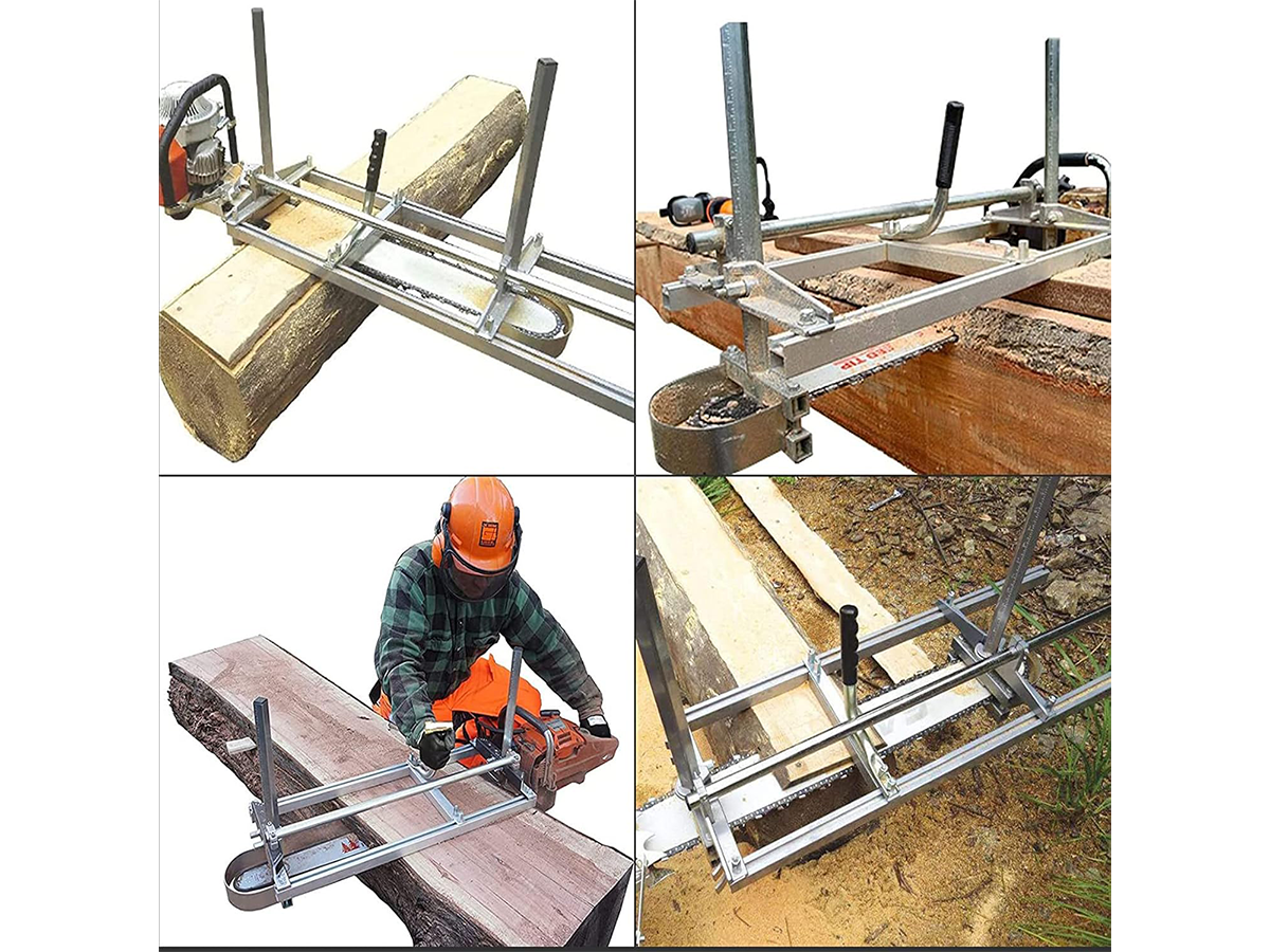 Portable Sawmill Chainsaw Mill Rail Guide System Lumber Cutting Mill 2.74m