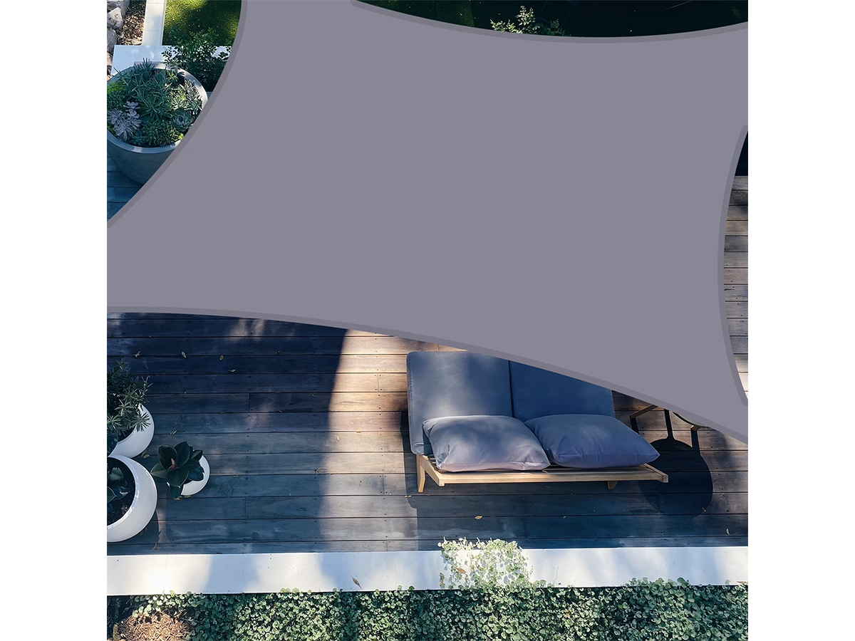 Waterproof Shade Sail 3x5M Rectangle Waterproof Shade Sail UV Protection Canopy Light Grey