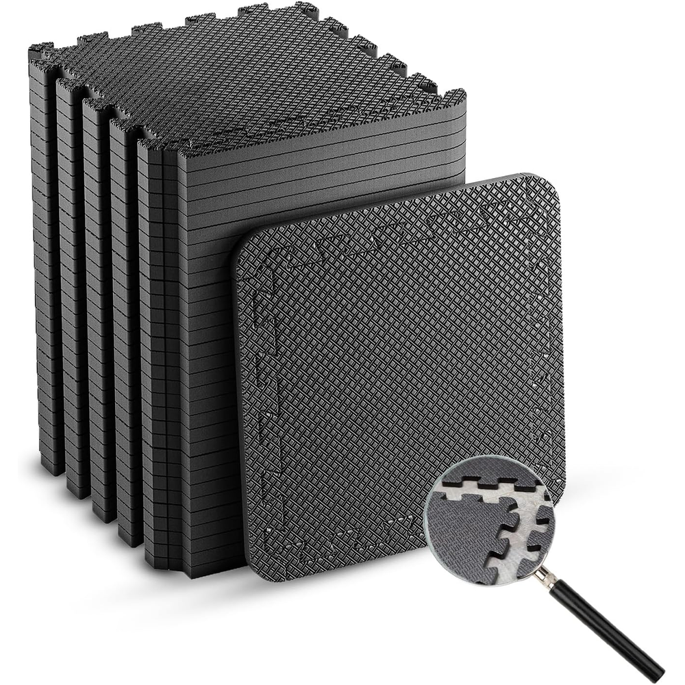 Floor Protect Exercise Equipment Mat 24 Piece Interlocking Foam Tiles