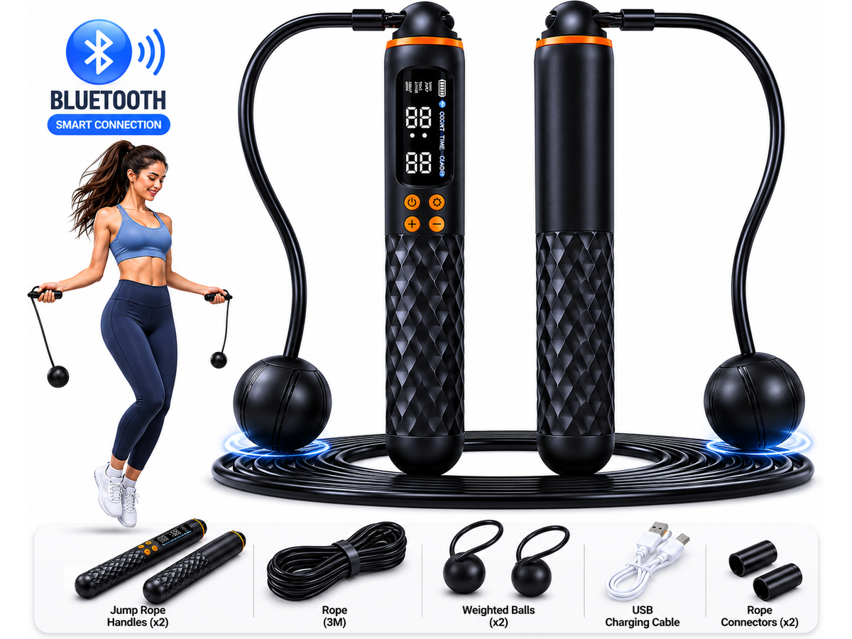 Smart Skipping Rope Digital Screen Cordless Weighted Jump Rope