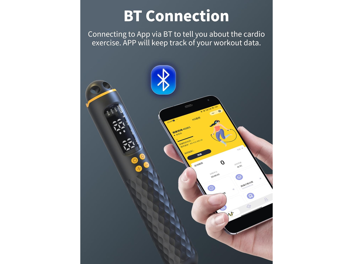 Smart Skipping Rope Digital Screen Cordless Weighted Jump Rope
