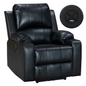 Power Recliner Chair Leather Gel Black Electric Reclining Armchair with USB
