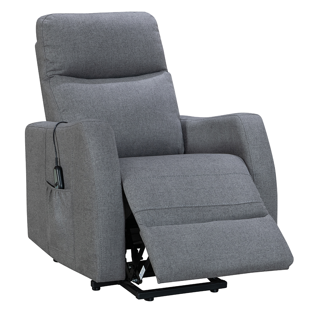 Recliner Chair Electric Lift Armchair in Chenille Grey with Wired Controller